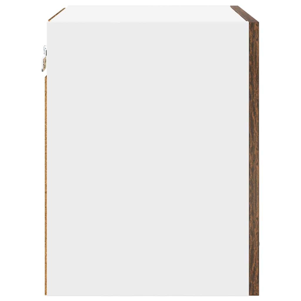 Hanging Cabinet Riga Smoked Oak and White 40 x 31 x 40 cm